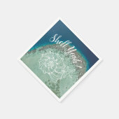 Shell Yeah! met zeeschelpen op Virgin Island Water Servet (Hoek)