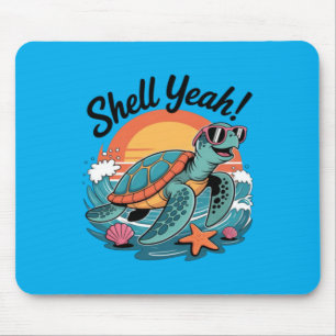 Shell Yeah Schattige Schildpad Oceaan Strand Pun Z Muismat