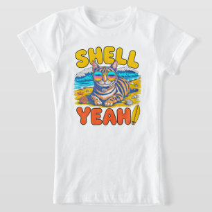 Shell Yeah Summer Kat - Cool Strand Meisje Vakanti T-shirt