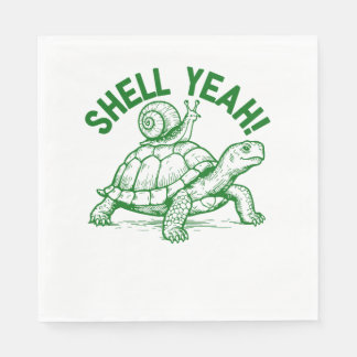 Shell Yeah Turtle Snail Funny Servet