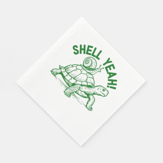 Shell Yeah Turtle Snail Funny Servet (Hoek)