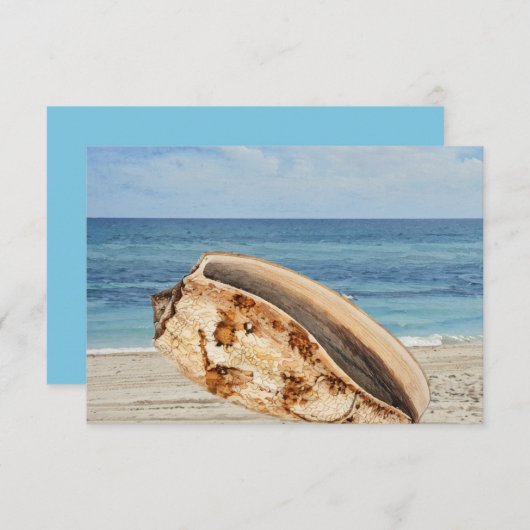 Shell Zee Beach Ocean Milestone Verjaardag Flat Ka Bedankkaart (Voorkant / Achterkant)