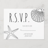 Shell zeester strand bruiloft RSVP kaarten (Voorkant)