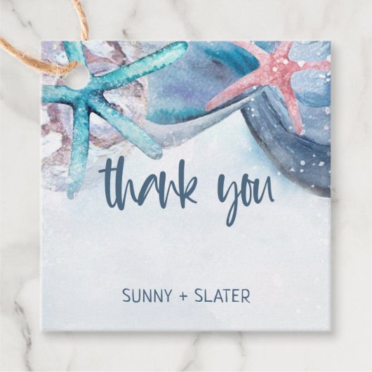 Shellabration | Strand Zeester Schelpen Dank je Bedankjes Labels (Voorkant)