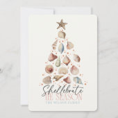 Shellebrate het seizoen Seashell kerstboom Feestdagenkaart (Voorkant)