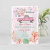 Shellebrate onder het Zee rijden door de verjaarda Kaart (Staand voorkant)