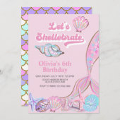 Shellebrate Seashell en zeemeermin Verjaardag Kaart (Voorkant / Achterkant)