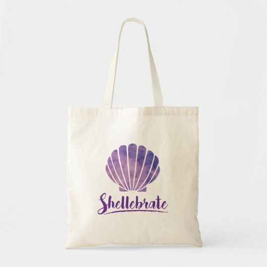 Shellebrate Seashell Pun Beach Party Tote Bag (Voorkant)