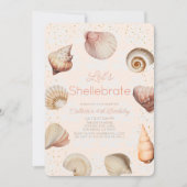 Shellebrate Seashell Realistische Roze Verjaardag Kaart (Voorkant)