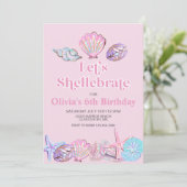 Shellebrate Seashell Strand Verjaardag Kaart (Staand voorkant)