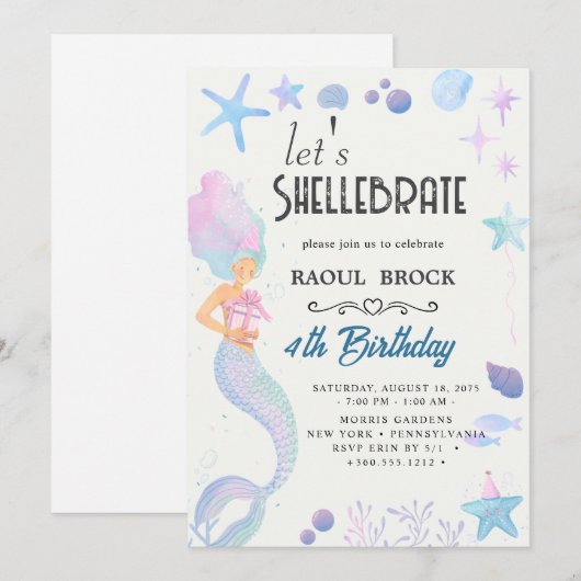 Shellebrate Verjaardag Kaart (Voorkant / Achterkant)