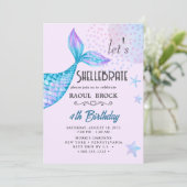 Shellebrate verjaardagsuitnodiging kaart (Staand voorkant)