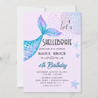 Shellebrate verjaardagsuitnodiging kaart