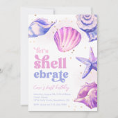 Shellebrate verjaardagsuitnodigingen | Zeeschelpen Kaart (Voorkant)