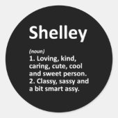 Shelley Definition D Funny Birthday  Ronde Sticker (Voorkant)