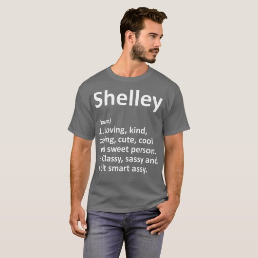 SHELLEY Definition Personalized Funny Birthday T-shirt (Voorkant volledig)