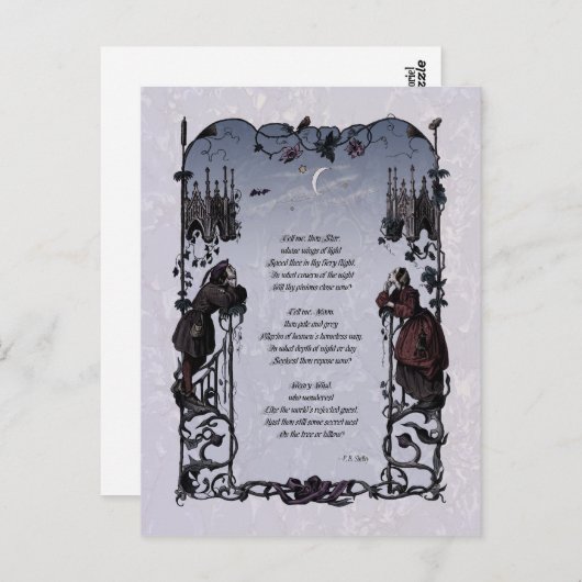 Shelley "Wanderers" Victoriaans Briefkaart (Voorkant / Achterkant)