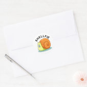 Shellfie Funny Snail Selfie Pun Ronde Sticker (Envelop)