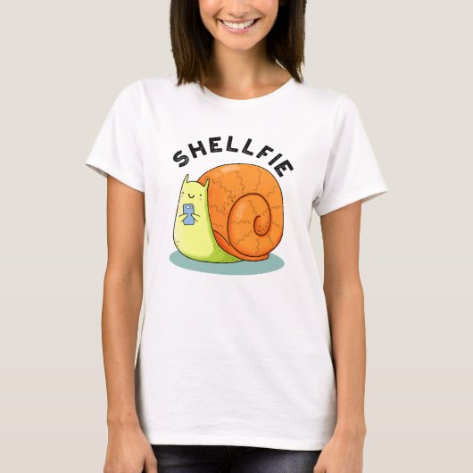 Shellfie Funny Snail Selfie Pun T-shirt (Voorkant)