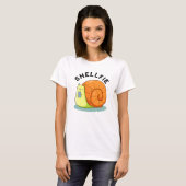 Shellfie Funny Snail Selfie Pun T-shirt (Voorkant volledig)