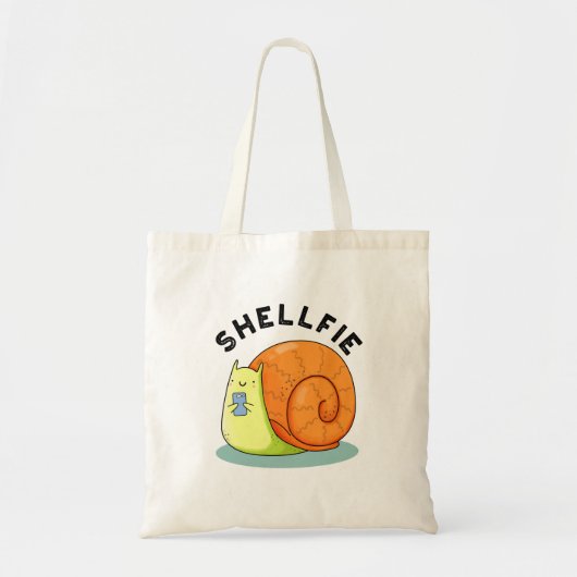 Shellfie Funny Snail Selfie Pun Tote Bag (Voorkant)