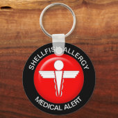 Shellfish Allergy Medical Alert Sleutelhanger (Voorkant)