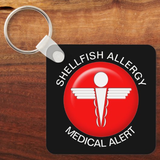 Shellfish Allergy Medical Alert Sleutelhanger (Voorkant)
