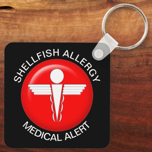 Shellfish Allergy Medical Alert Sleutelhanger (Achterkant)