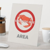 Shellfish Free Area Gepersonaliseerd voedselallerg Reclamebord Met Voetstuk (Insitu)