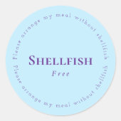Shellfish Free Request Sticker, Light blue, Purple Ronde Sticker (Voorkant)