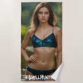 #ShellHunting Beach Towel Strandlaken (Voorkant)