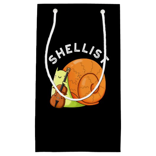Shellist Funny Snail Cello Pun Dark BG Klein Cadeauzakje (Voorkant)
