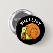 Shellist Funny Snail Cello Pun Dark BG Ronde Button 5,7 Cm (Voorkant /achterkant)