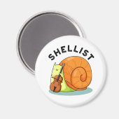 Shellist Funny Snail Cello Pun Magneet (Voorkant / Achterkant)