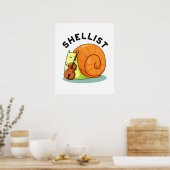 Shellist Funny Snail Cello Pun Poster (Keuken)