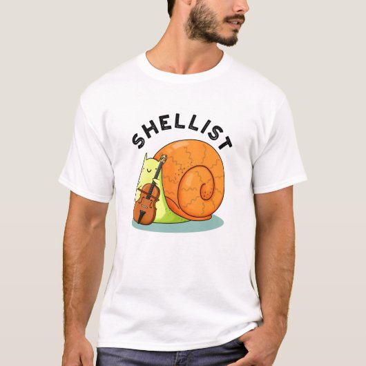 Shellist Funny Snail Cello Pun T-shirt (Voorkant)