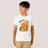 Shellist Funny Snail Cello Pun T-shirt (Voorkant volledig)