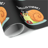 Shello Daar Funny Snail Hallo Pun Dark BG Cadeaupapier (Rol Hoek)