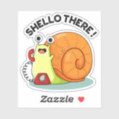 Shello Daar Funny Snail Hallo Pun Sticker (Vel)