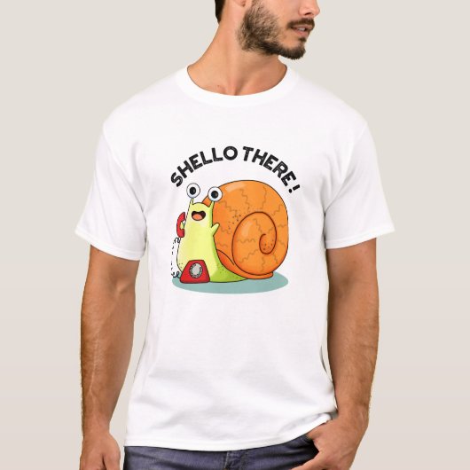 Shello Daar Funny Snail Hallo Pun T-shirt (Voorkant)