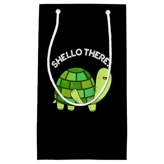 Shello Daar Funny Tortoise Pun Dark BG Klein Cadeauzakje (Voorkant)