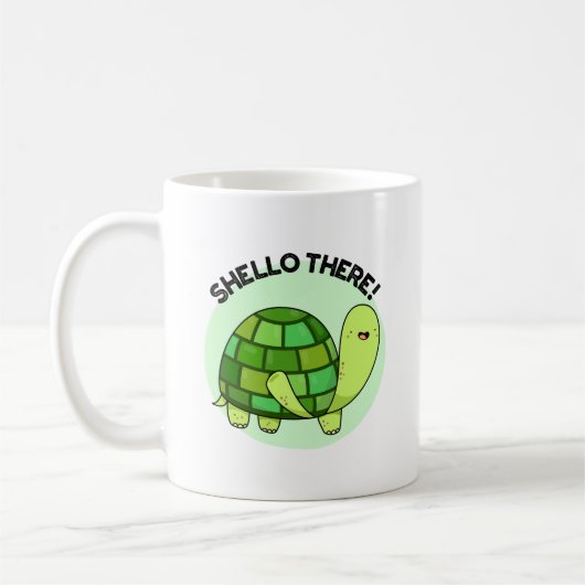 Shello Daar Funny Tortoise Pun Koffiemok (Links)