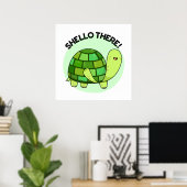 Shello Daar Funny Tortoise Pun Poster (Thuiskantoor)