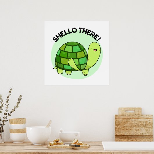 Shello Daar Funny Tortoise Pun Poster (Keuken)