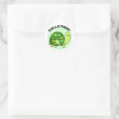 Shello Daar Funny Tortoise Pun Ronde Sticker (Tas)