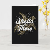 Shello Daar Turtle Lover Turtles Zee Funny Gift Kaart (Gele Bloem)