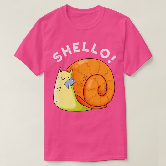 Shello Funny Snail-telefoongesprek T-shirt (Design voorkant)