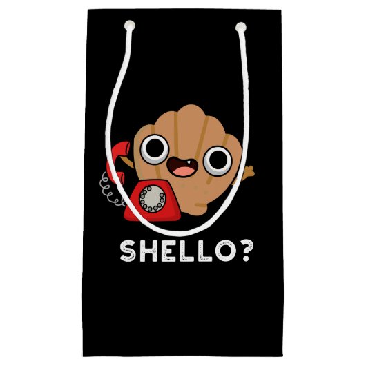 Shello Funny Zee Shell Pun Dark BG Klein Cadeauzakje (Voorkant)