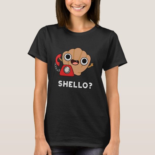 Shello Funny Zee Shell Pun Dark BG T-shirt (Voorkant)