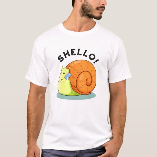 Shello grappige slak mobiele telefoon woordspeling t-shirt (Voorkant)